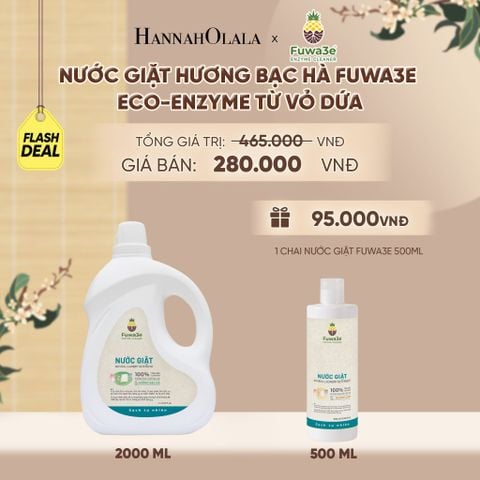  NƯỚC GIẶT BẠC HÀ FUWA3E ECO-ENZYME VỎ DỨA 2 LÍT - DEAL 20 - A2172 