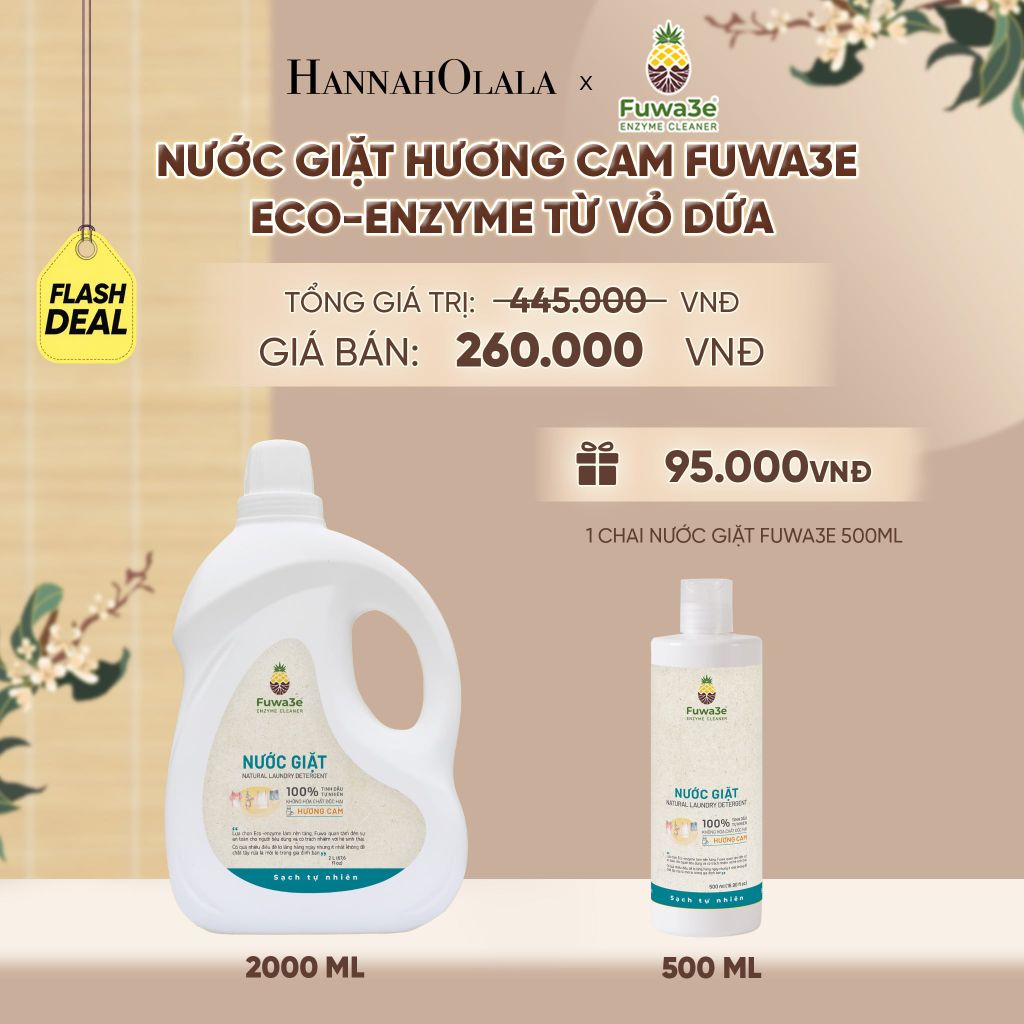  NƯỚC GIẶT CAM FUWA3E ECO-ENZYME VỎ DỨA 2 LÍT - DEAL 21 - A2173 