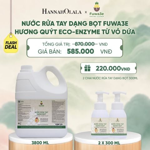  NƯỚC RỬA TAY FUWA3E ECO-ENZYME VỎ DỨA 3L8 - DEAL 22 - A1951 