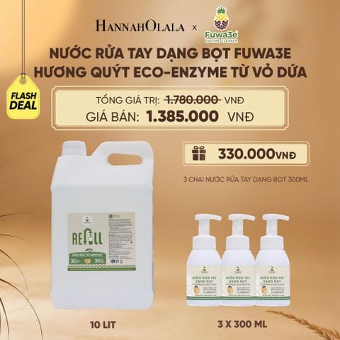  NƯỚC RỬA TAY FUWA3E ECO-ENZYME VỎ DỨA REFILL 10 LÍT - DEAL 23 - E34 