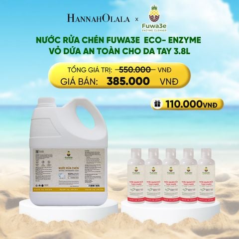  DEAL 2: NƯỚC RỬA CHÉN FUWA3E ECO- ENZYME VỎ DỨA AN TOÀN CHO DA TAY 3.8L 