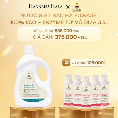  C414_DEAL 3: NƯỚC GIẶT BẠC HÀ FUWA3E PHÙ HỢP CHO ĐỒ LÓT ĐỒ LỤA VÀ AN TOÀN CHO EM BÉ 3.5L 