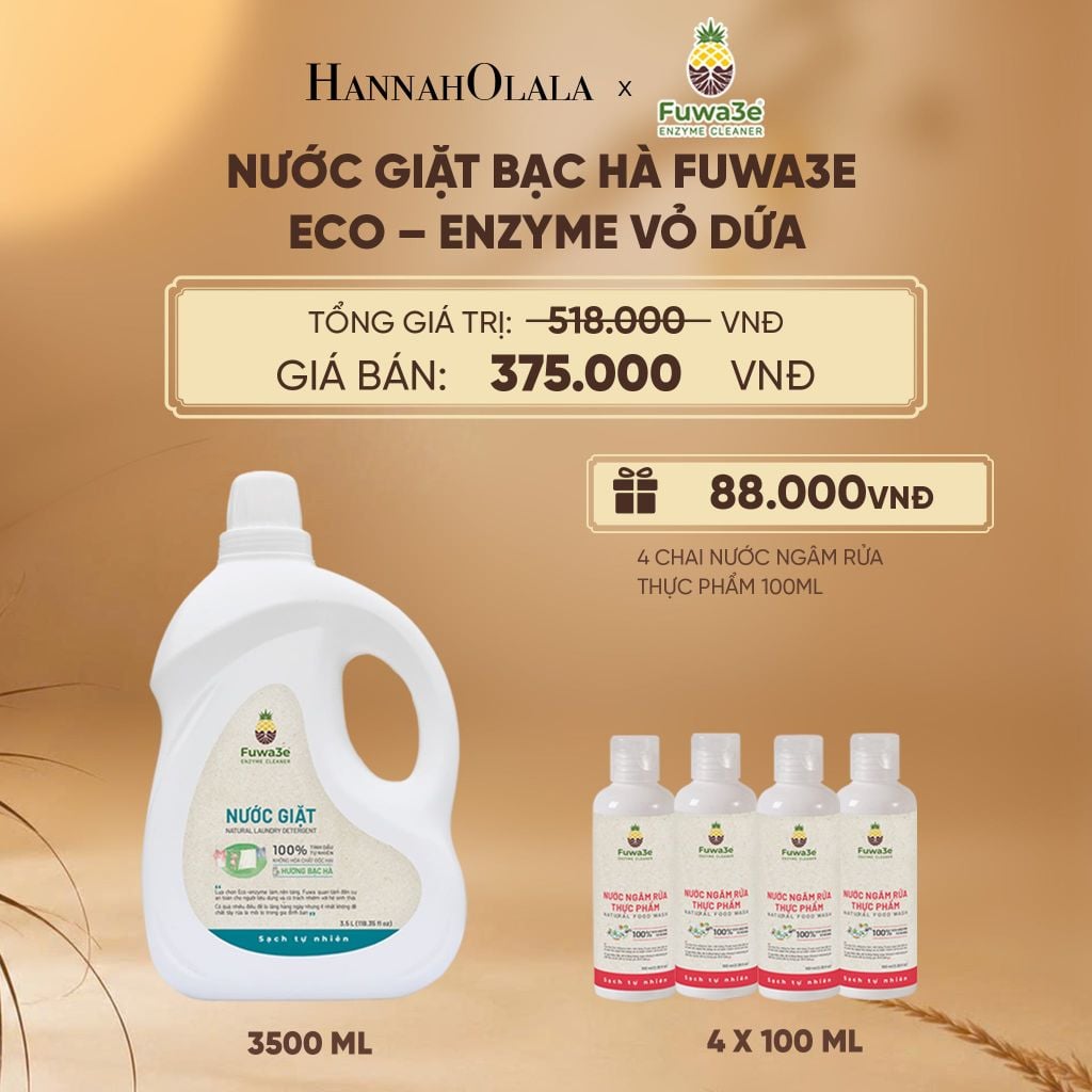  NƯỚC GIẶT BẠC HÀ FUWA3E PHÙ HỢP CHO ĐỒ LÓT ĐỒ LỤA VÀ AN TOÀN CHO EM BÉ 3.5L - DEAL 3 - E35 