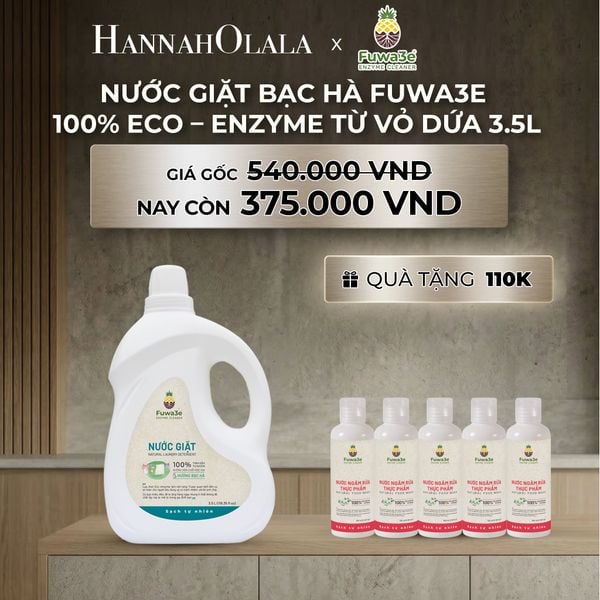  B296_DEAL 3: NƯỚC GIẶT BẠC HÀ FUWA3E PHÙ HỢP CHO ĐỒ LÓT ĐỒ LỤA VÀ AN TOÀN CHO EM BÉ 3.5L 