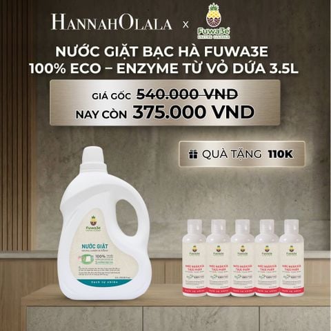  DEAL 3: NƯỚC GIẶT BẠC HÀ FUWA3E PHÙ HỢP CHO ĐỒ LÓT ĐỒ LỤA VÀ AN TOÀN CHO EM BÉ 3.5L 
