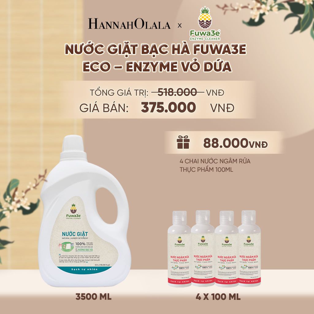  NƯỚC GIẶT BẠC HÀ FUWA3E PHÙ HỢP CHO ĐỒ LÓT ĐỒ LỤA VÀ AN TOÀN CHO EM BÉ 3.5L - DEAL 3 - A2176 