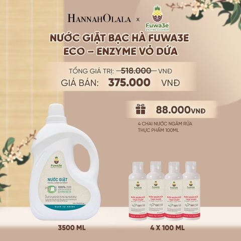  NƯỚC GIẶT BẠC HÀ FUWA3E PHÙ HỢP CHO ĐỒ LÓT ĐỒ LỤA VÀ AN TOÀN CHO EM BÉ 3.5L - DEAL 3 - A2176 