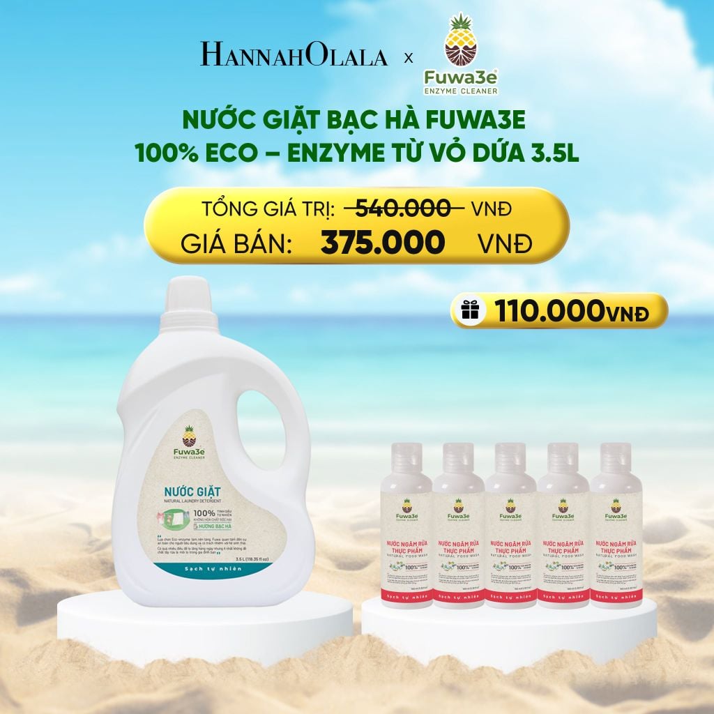  DEAL 3: NƯỚC GIẶT BẠC HÀ FUWA3E PHÙ HỢP CHO ĐỒ LÓT ĐỒ LỤA VÀ AN TOÀN CHO EM BÉ 3.5L 