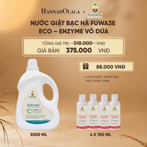  NƯỚC GIẶT BẠC HÀ FUWA3E PHÙ HỢP CHO ĐỒ LÓT, ĐỒ LỤA VÀ AN TOÀN CHO EM BÉ 3.5L - DEAL 3 - E24 