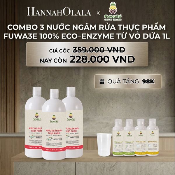  B297_DEAL 4: COMBO 3 CHAI NƯỚC NGÂM RỬA THỰC PHẨM FUWA3E LÀM SẠCH RAU CỦ QUẢ, KHỬ MÙI CÁ THỊT 1L 