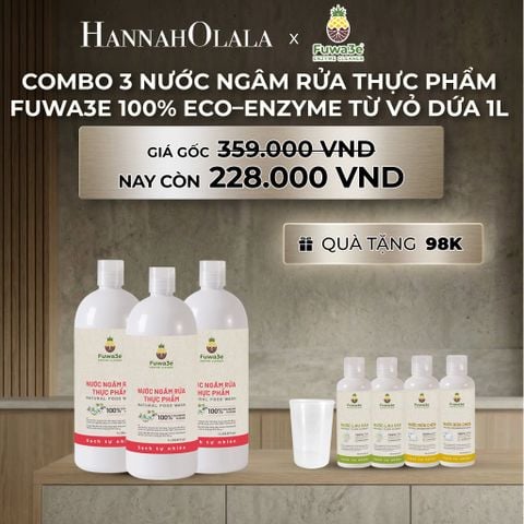  DEAL 4: COMBO 3 CHAI NƯỚC NGÂM RỬA THỰC PHẨM FUWA3E LÀM SẠCH RAU CỦ QUẢ, KHỬ MÙI CÁ THỊT 1L 