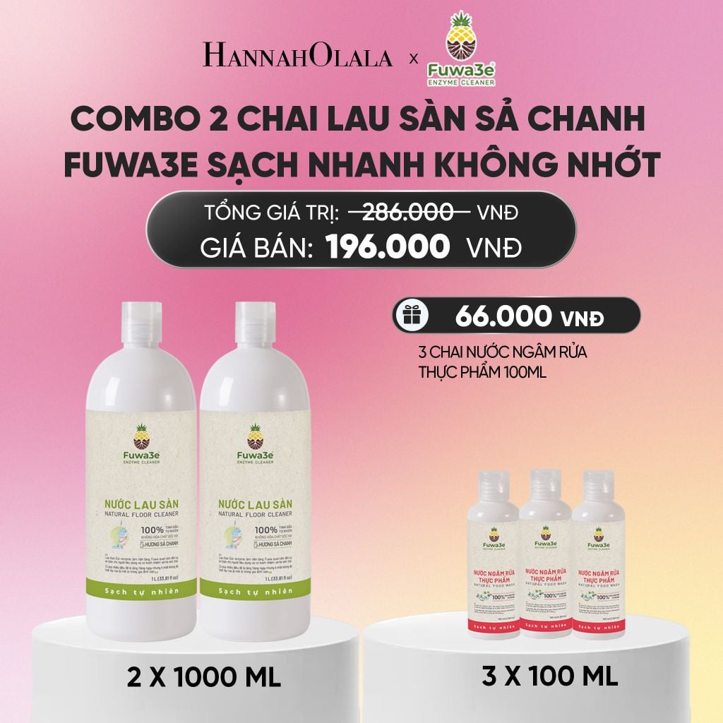  COMBO 2 NƯỚC LAU SÀN SẢ CHANH FUWA3E SẠCH NHANH KHÔNG NHỚT KHỬ MÙI HIỆU QUẢ 1L - DEAL 5_A1513 