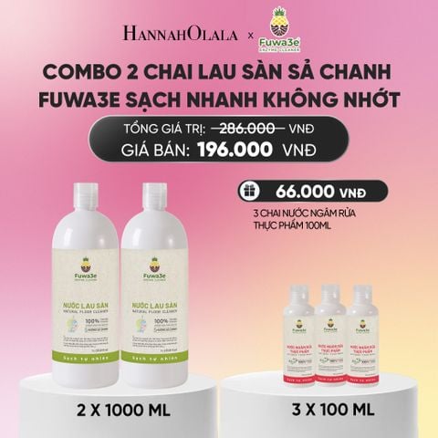  COMBO 2 NƯỚC LAU SÀN SẢ CHANH FUWA3E SẠCH NHANH KHÔNG NHỚT KHỬ MÙI HIỆU QUẢ 1L - DEAL 5_A1513 