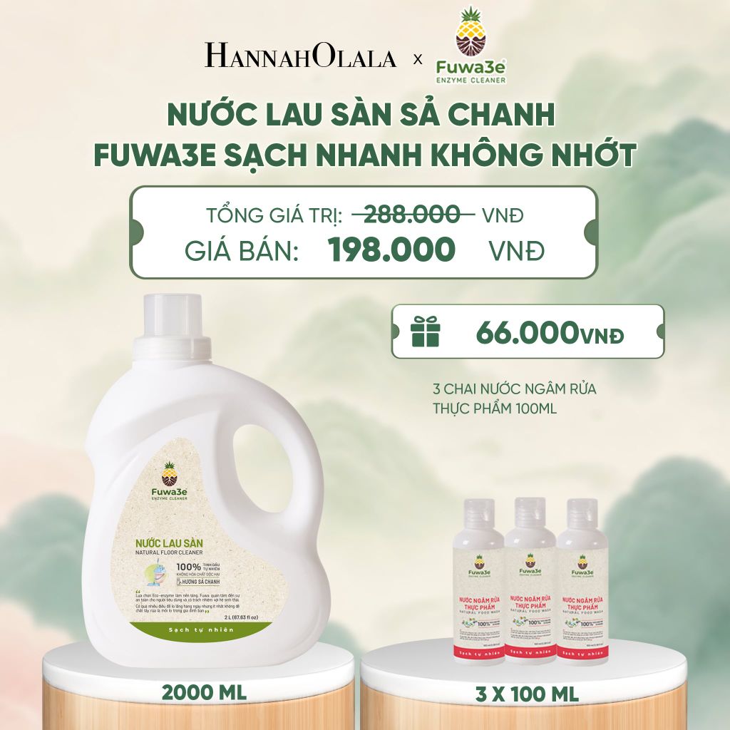  NƯỚC LAU SÀN SẢ CHANH FUWA3E SẠCH NHANH KHÔNG NHỚT, KHỬ MÙI HIỆU QUẢ 2L - DEAL 5 - A1955 