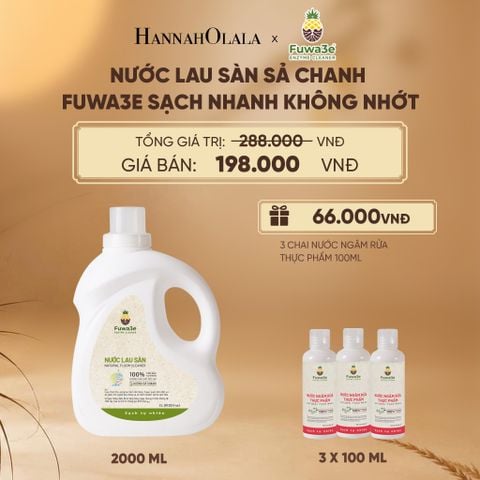  NƯỚC LAU SÀN SẢ CHANH FUWA3E SẠCH NHANH KHÔNG NHỚT, KHỬ MÙI HIỆU QUẢ 2L - DEAL 5 - E37 