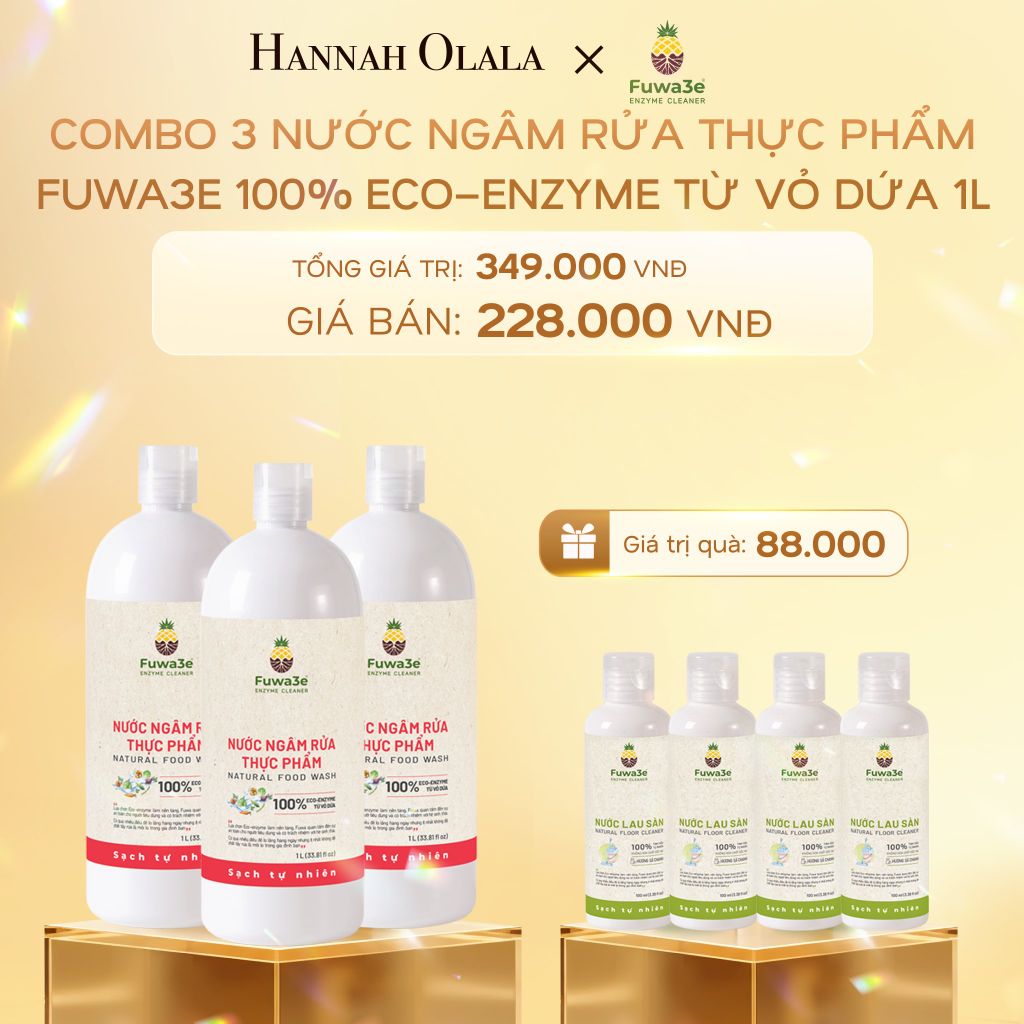  C416_DEAL 5: COMBO 3 CHAI NƯỚC NGÂM RỬA THỰC PHẨM FUWA3E LÀM SẠCH RAU CỦ QUẢ, KHỬ MÙI CÁ THỊT 1L 