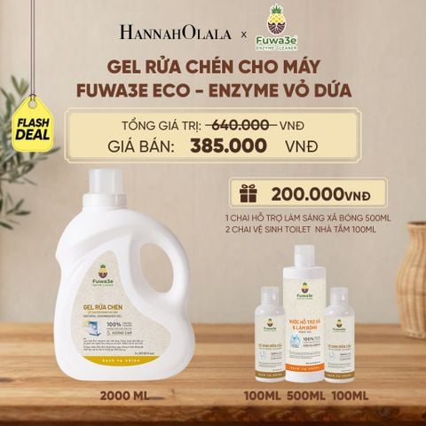  GEL RỬA CHÉN CHO MÁY FUWA3E 100% ECO- ENZYME VỎ DỨA AN TOÀN 2 LIT - DEAL 6 - D201 