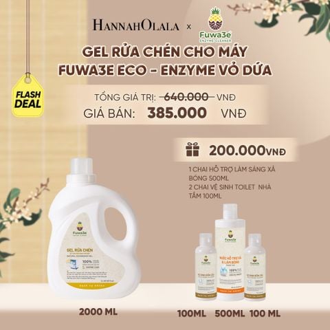  GEL RỬA CHÉN CHO MÁY FUWA3E 100% ECO-ENZYME VỎ DỨA AN TOÀN 2 LIT - DEAL 6 - A2179 
