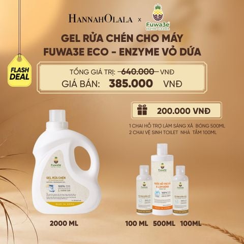  GEL RỬA CHÉN CHO MÁY FUWA3E 100% ECO-ENZYME VỎ DỨA AN TOÀN 2 LÍT - DEAL 6 - E27 