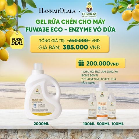  GEL RỬA CHÉN CHO MÁY FUWA3E 100% ECO-ENZYME VỎ DỨA AN TOÀN 2 LÍT - DEAL 6 