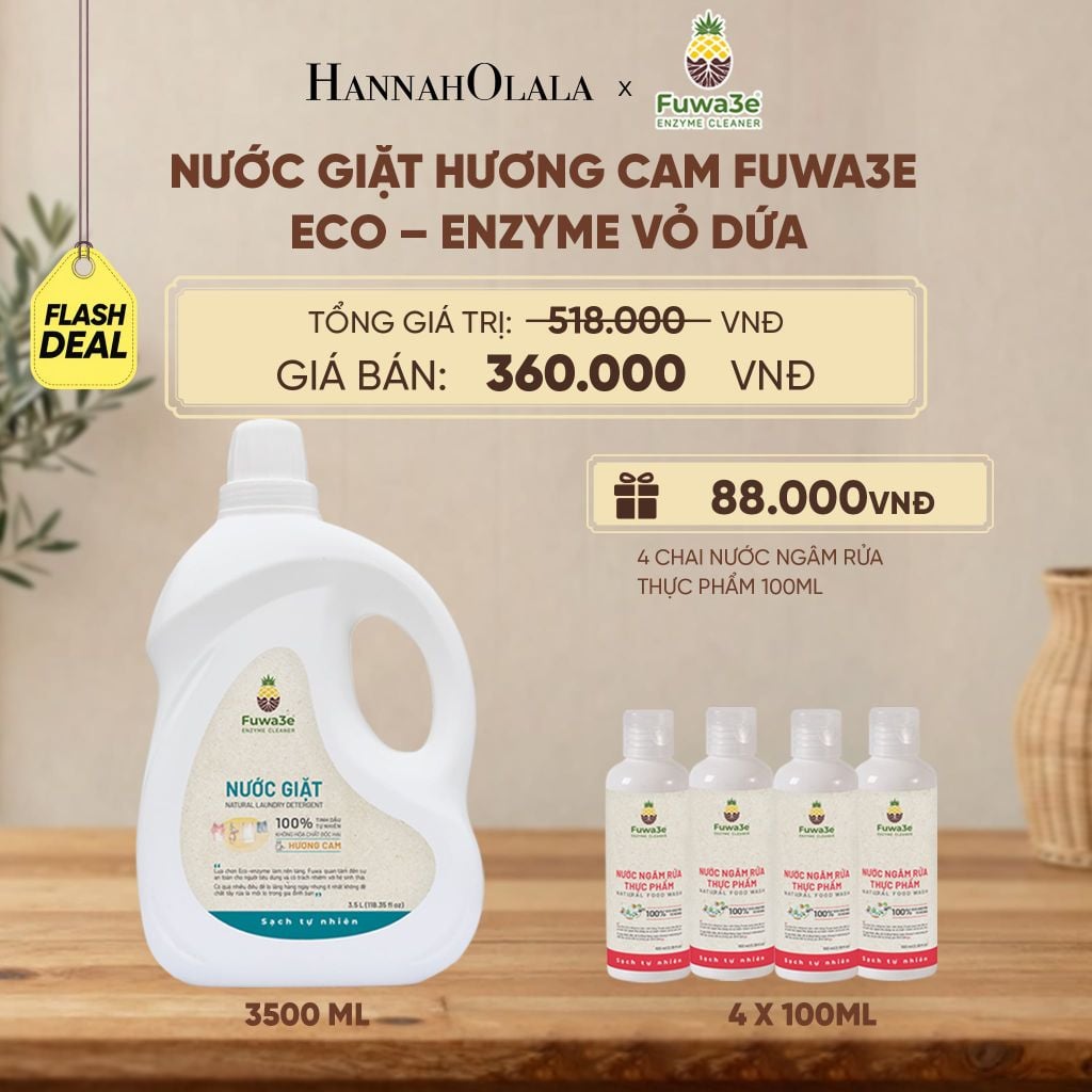  NƯỚC GIẶT CAM FUWA3E PHÙ HỢP CHO ĐỒ LÓT ĐỒ LỤA VÀ AN TOÀN CHO EM BÉ 3.5L - DEAL 8 - D203 