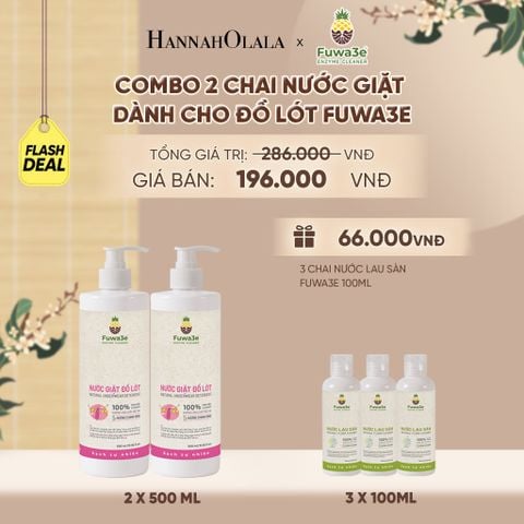  COMBO 2 NƯỚC GIẶT ĐỒ LÓT FUWA3E ECO-ENZYME TỪ VỎ DỨA - DEAL 9 - A2182 