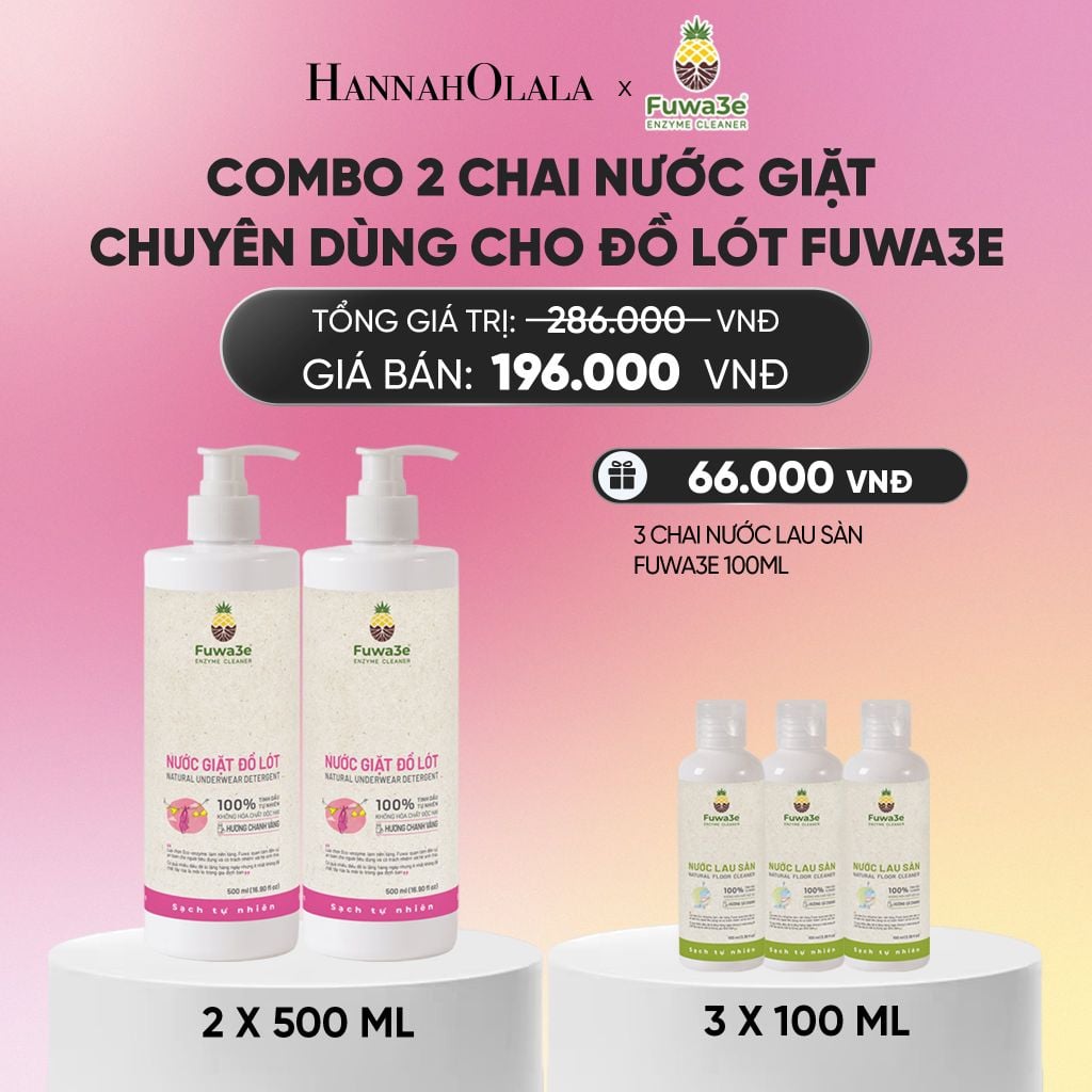  COMBO 2 NƯỚC GIẶT ĐỒ LÓT FUWA3E ECO-ENZYME TỪ VỎ DỨA - DEAL 9_A1517 
