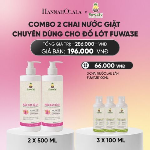  COMBO 2 NƯỚC GIẶT ĐỒ LÓT FUWA3E ECO-ENZYME TỪ VỎ DỨA - DEAL 9_A1517 