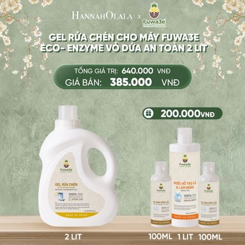 DEAL 10: GEL RỬA CHÉN CHO MÁY FUWA3E 100% ECO- ENZYME VỎ DỨA AN TOÀN 2 LIT 