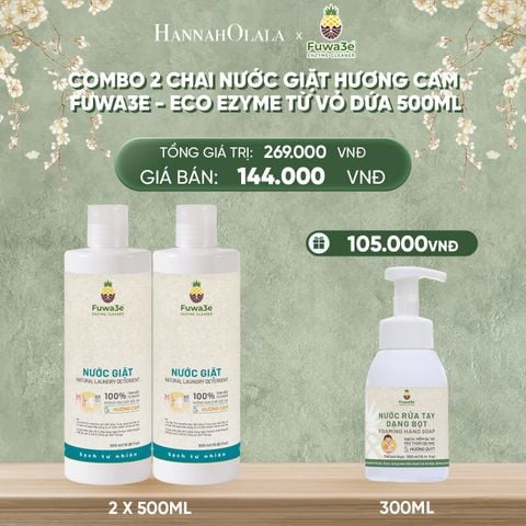  DEAL 13: COMBO 2 NƯỚC GIẶT CAM 500ML ECO - ENZYME TỪ VỎ DỨA 