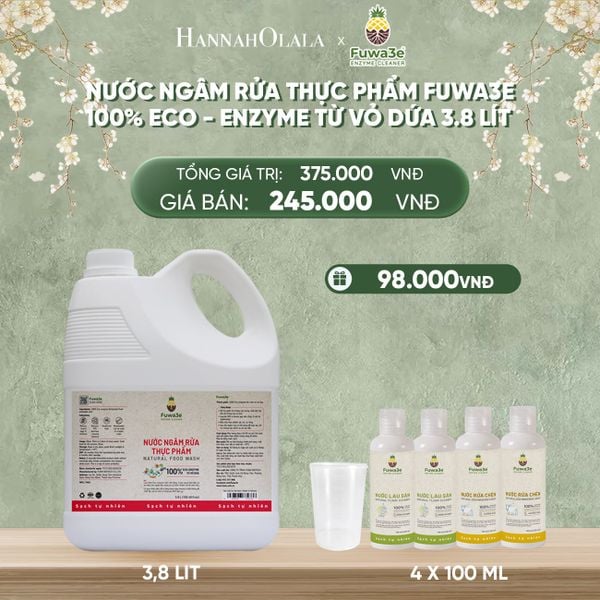  D1669_DEAL 1: NƯỚC NGÂM RỬA THỰC PHẨM FUWA3E LÀM SẠCH RAU CỦ QUẢ, KHỬ MÙI CÁ THỊT 3.8L 