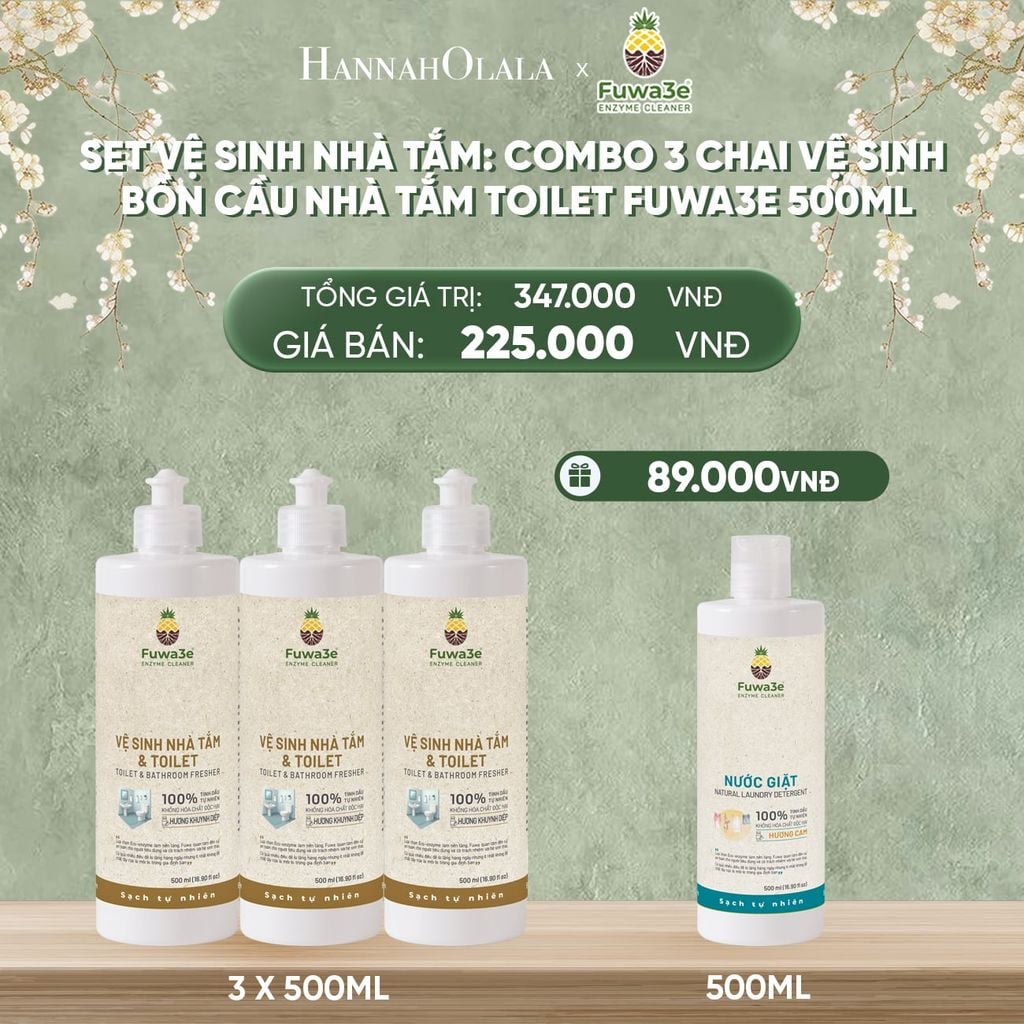  DEAL 6: SET VỆ SINH NHÀ TẮM : 03 VỆ SINH BỒN CẦU NHÀ TẮM VÀ TOILET 500ML 