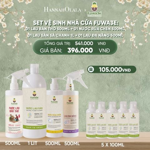  DEAL 8: SET VỆ SINH NHÀ CỬA: 01 LAU BÀN THỜ 500ML 01 RỬA CHÉN 500ML 01 LAU SÀN 1L 01 LAU ĐA NĂNG 500ML 