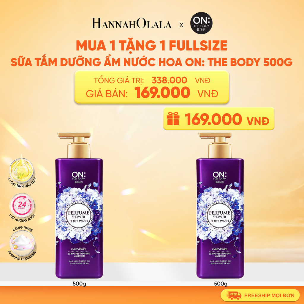  SỮA TẮM DƯỠNG ẨM HƯƠNG NƯỚC HOA ON: THE BODY PERFUME 500G 