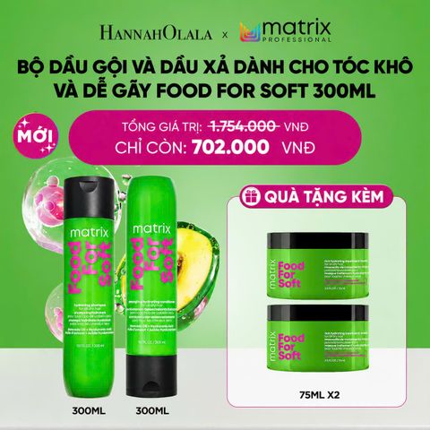  BỘ DẦU GỘI VÀ DẦU XẢ DÀNH CHO TÓC KHÔ VÀ DỄ GÃY MATRIX FOOD FOR SOFT 300ML - D26 