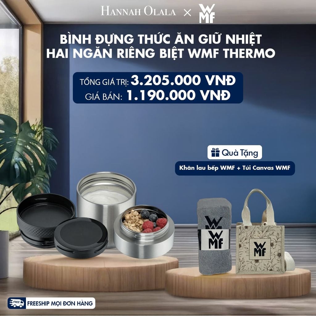  BÌNH ĐỰNG THỨC ĂN GIỮ NHIỆT HAI NGĂN RIÊNG BIỆT WMF THERMO 