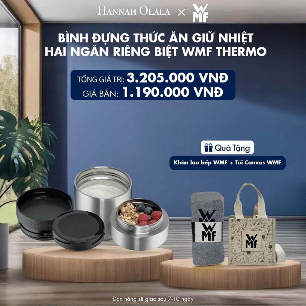  BÌNH ĐỰNG THỨC ĂN GIỮ NHIỆT HAI NGĂN RIÊNG BIỆT WMF THERMO - DEAL 13 