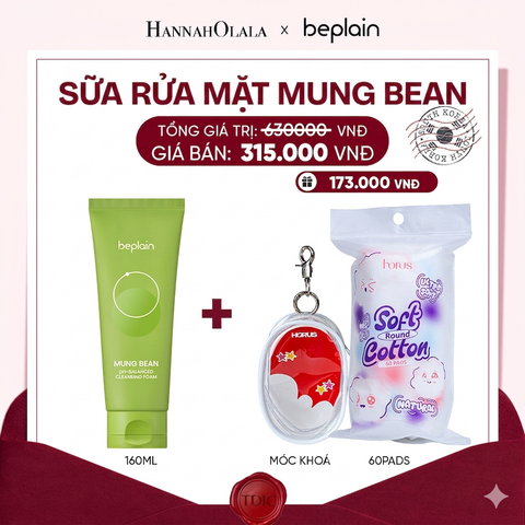  BEPLAIN SỮA RỬA MẶT MUNG BEAN PH-BALANCED CLEANSING FOAM 160ML_M17 