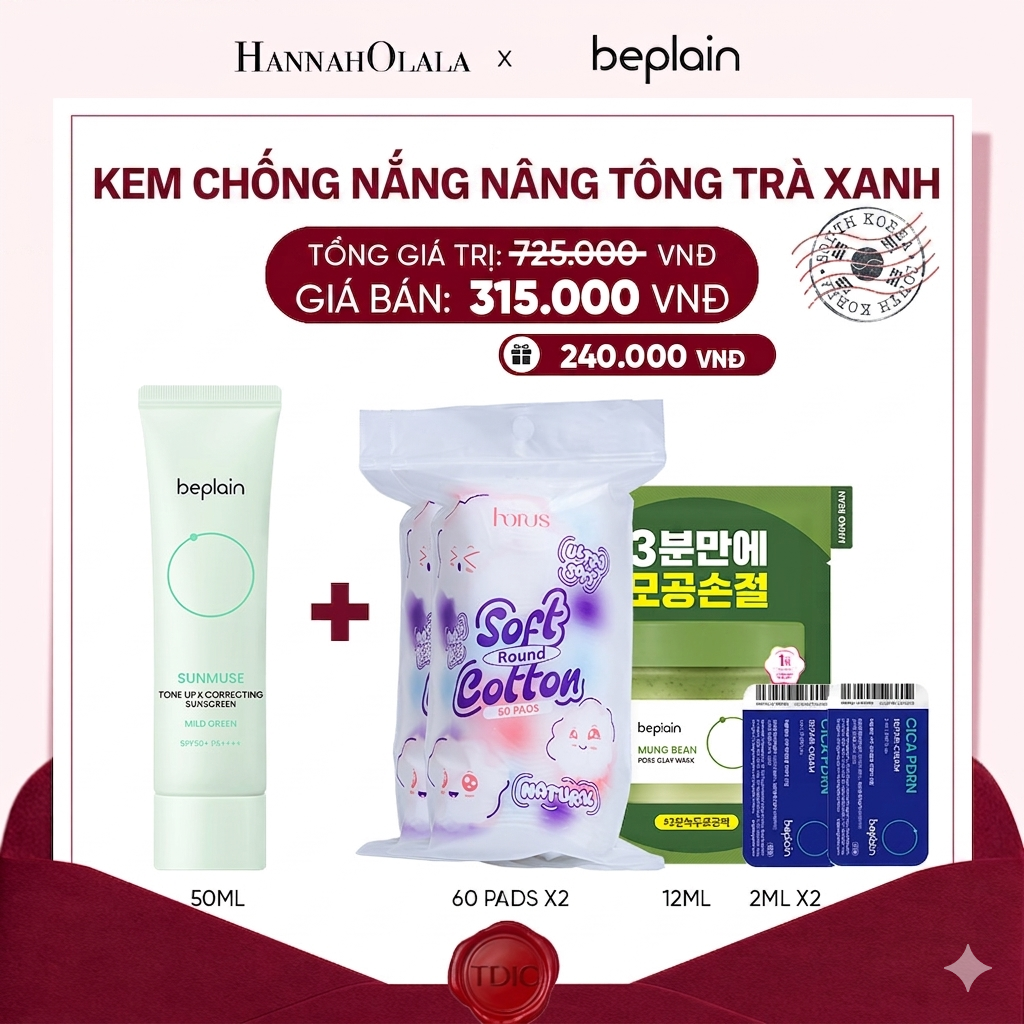  KEM CHỐNG NẮNG BEPLAIN SUNMUSE SUNSCREEN SPF50+ PA++++ 50ML PHÂN LOẠI BẤT KÌ_M19 
