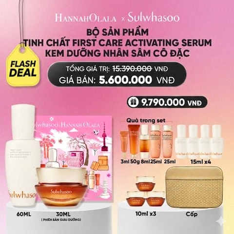  BỘ SẢN PHẨM TINH CHẤT FIRST CARE ACTIVATING SERUM 60ML VÀ KEM DƯỠNG NHÂN SÂM CÔ ĐẶC 30ML [PHIÊN BẢN GIÀU DƯỠNG]_A450 