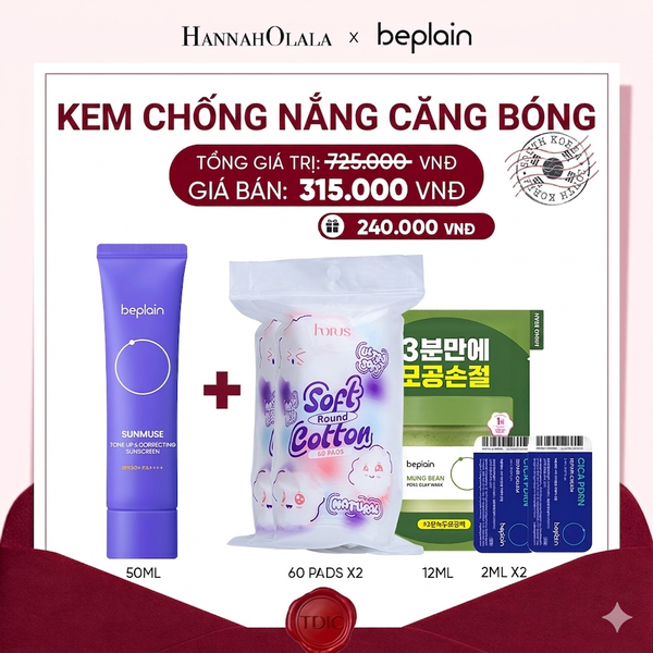  KEM CHỐNG NẮNG BEPLAIN SUNMUSE SUNSCREEN SPF50+ PA++++ 50ML PHÂN LOẠI BẤT KÌ_M19 