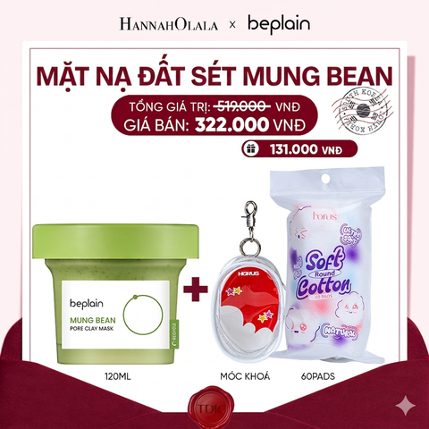  BEPLAIN MẶT NẠ ĐẤT SÉT MUNG BEAN PORE CLAY MASK 120ML_M26 