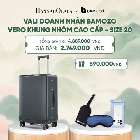  VALI DOANH NHÂN BAMOZO VERO KHUNG NHÔM CAO CẤP (TẶNG TAG HÀNH LÝ DA + TÚI ĐỰNG ĐT CHỐNG NƯỚC + BỊT MẮT LỤA SATIN) - DEAL 5 - A797 