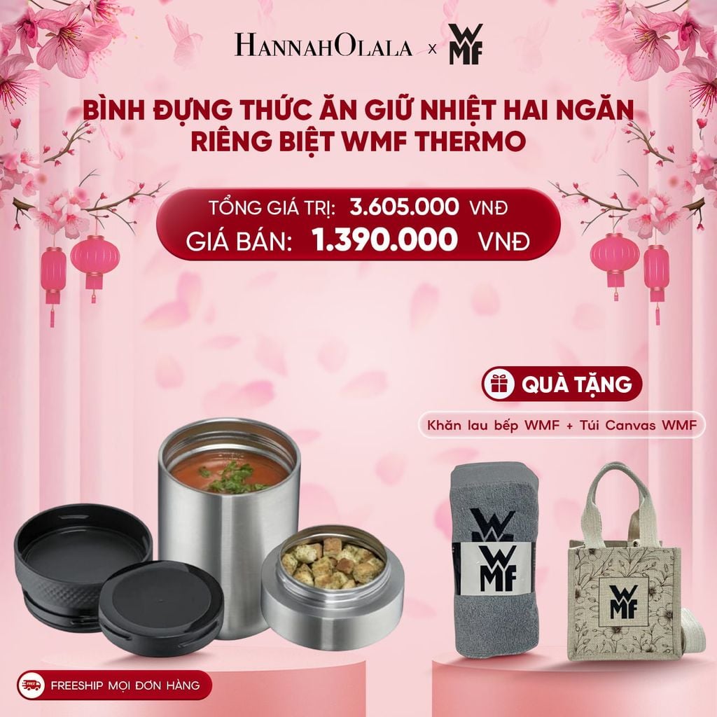  DEAL 13: BÌNH ĐỰNG THỨC ĂN GIỮ NHIỆT HAI NGĂN RIÊNG BIỆT WMF THERMO 