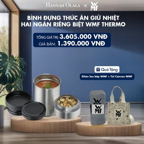  BÌNH ĐỰNG THỨC ĂN GIỮ NHIỆT HAI NGĂN RIÊNG BIỆT WMF THERMO - DEAL 13 