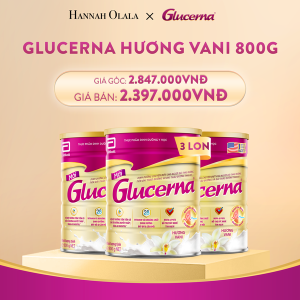  E84_DEAL 3: 3 LON GLUCERNA DẠNG BỘT HƯƠNG VANI 800G 