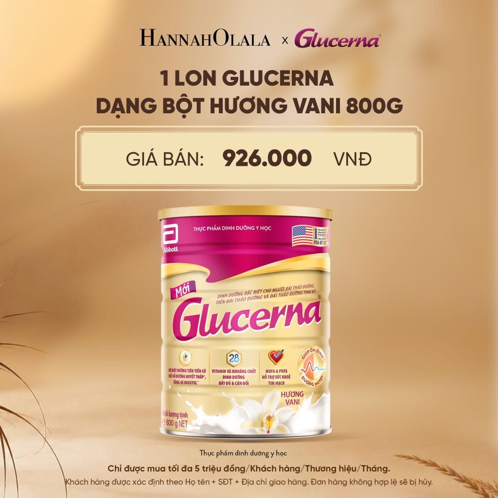  1 LON GLUCERNA DẠNG BỘT HƯƠNG VANI 800G DEAL 1: - E156 