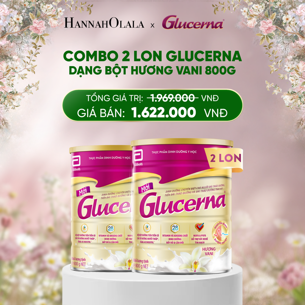  DEAL 2: 2 LON GLUCERNA DẠNG BỘT HƯƠNG VANI 800G 