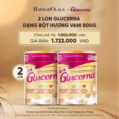  2 LON GLUCERNA DẠNG BỘT HƯƠNG VANI 800G DEAL 2: - E157 