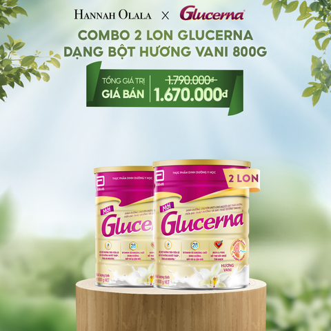  E123_DEAL 2: 2 LON GLUCERNA DẠNG BỘT HƯƠNG VANI 800G 